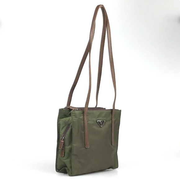 Prada Dark Khaki Green Nylon Shoulder Bag - Picture 3 of 10